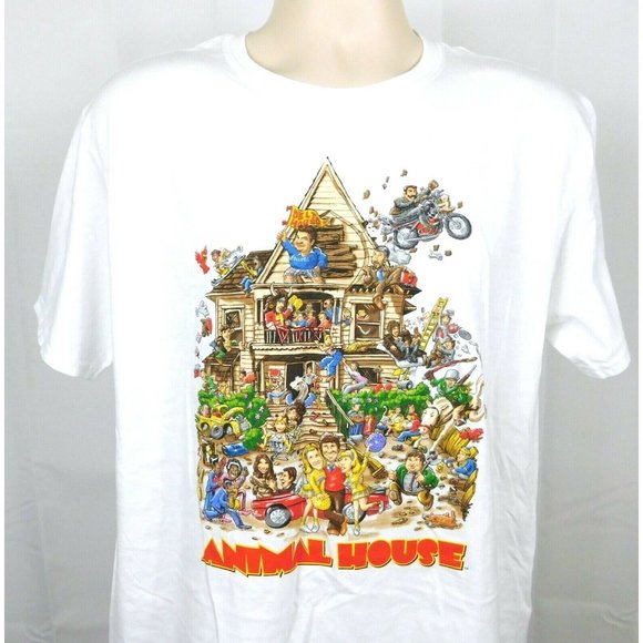 National Lampoons Animal House 70's Retro Cartoon Style Funko T-shirt L White - Picture 3 of 5